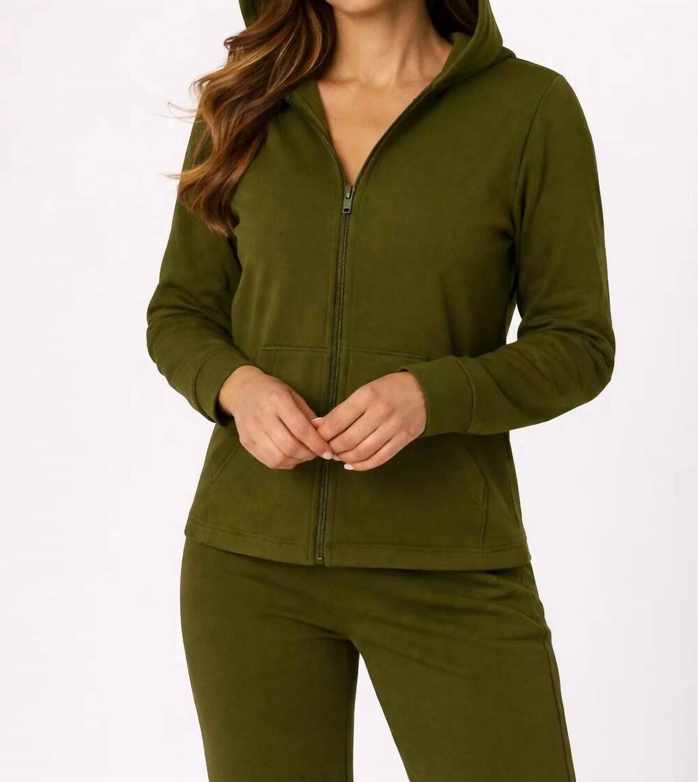 NEW FRENCH KYSS zip up hoodie in army green